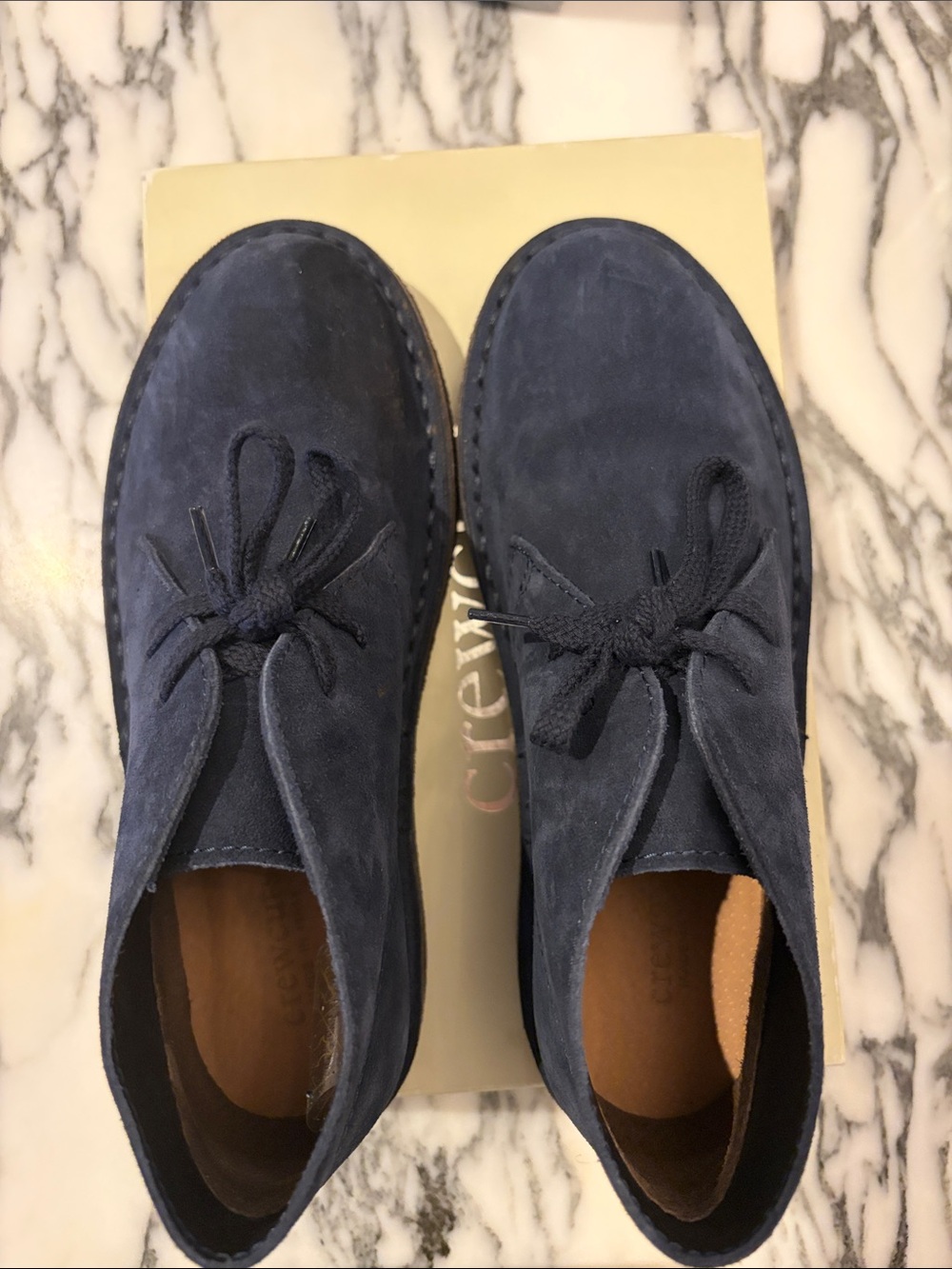 Crewcuts Navy Suede Lace-Up Shoes made in Italy